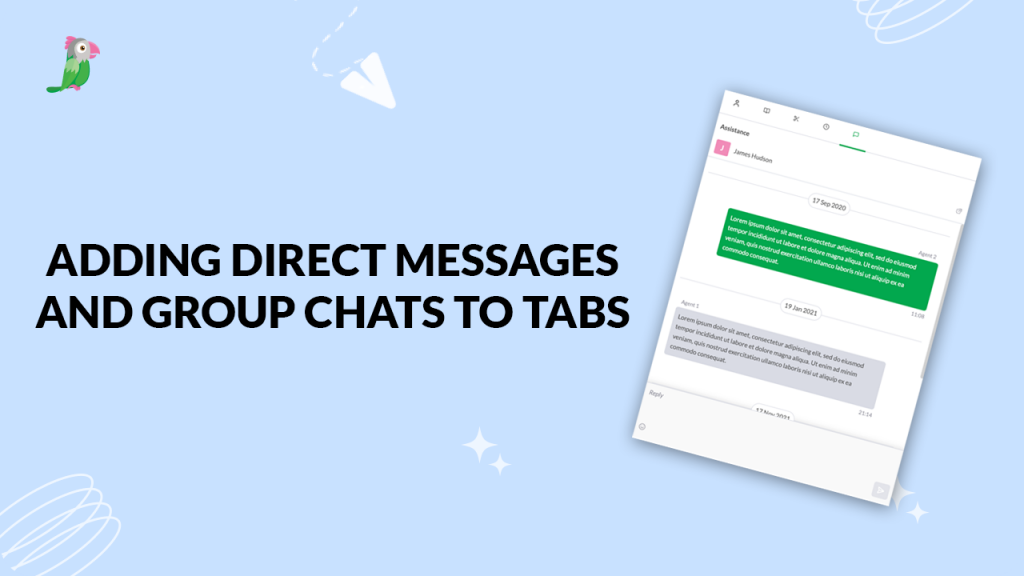 Adding direct messages and group chats to tabs